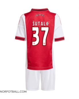 Billige Fotballdrakt Ajax Josip Sutalo #37 Replika Hjemmedraktsett Barn 2025-26 Kortermet (med bukser)